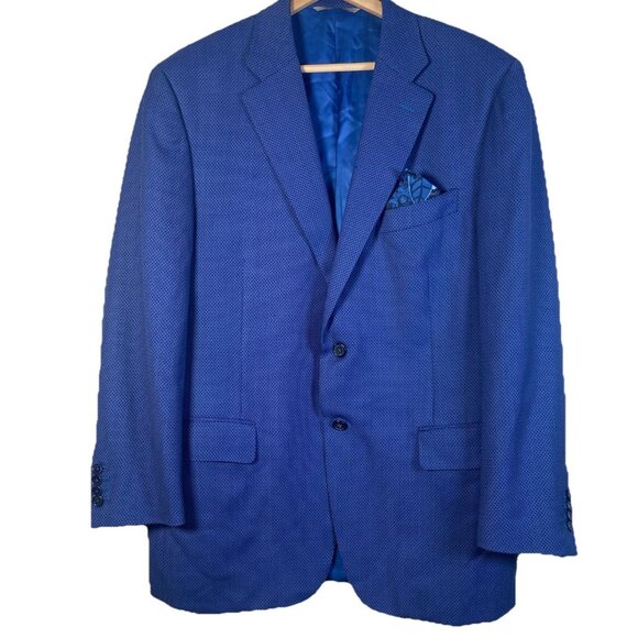 Canali Royal Blue Wool Sport Coat US 44 R (54 R Italy) Jacket Blazer Check $1895 - Picture 1 of 15